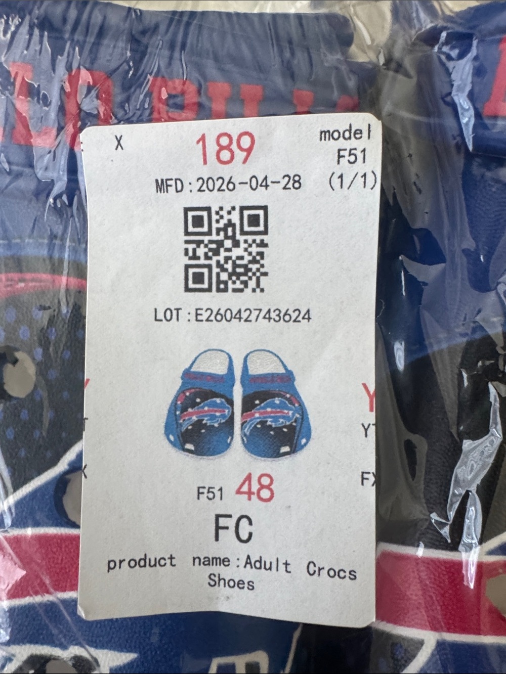 Buffalo Bills Royal Blue and Red Slide Sandals - Picture 2 of 3